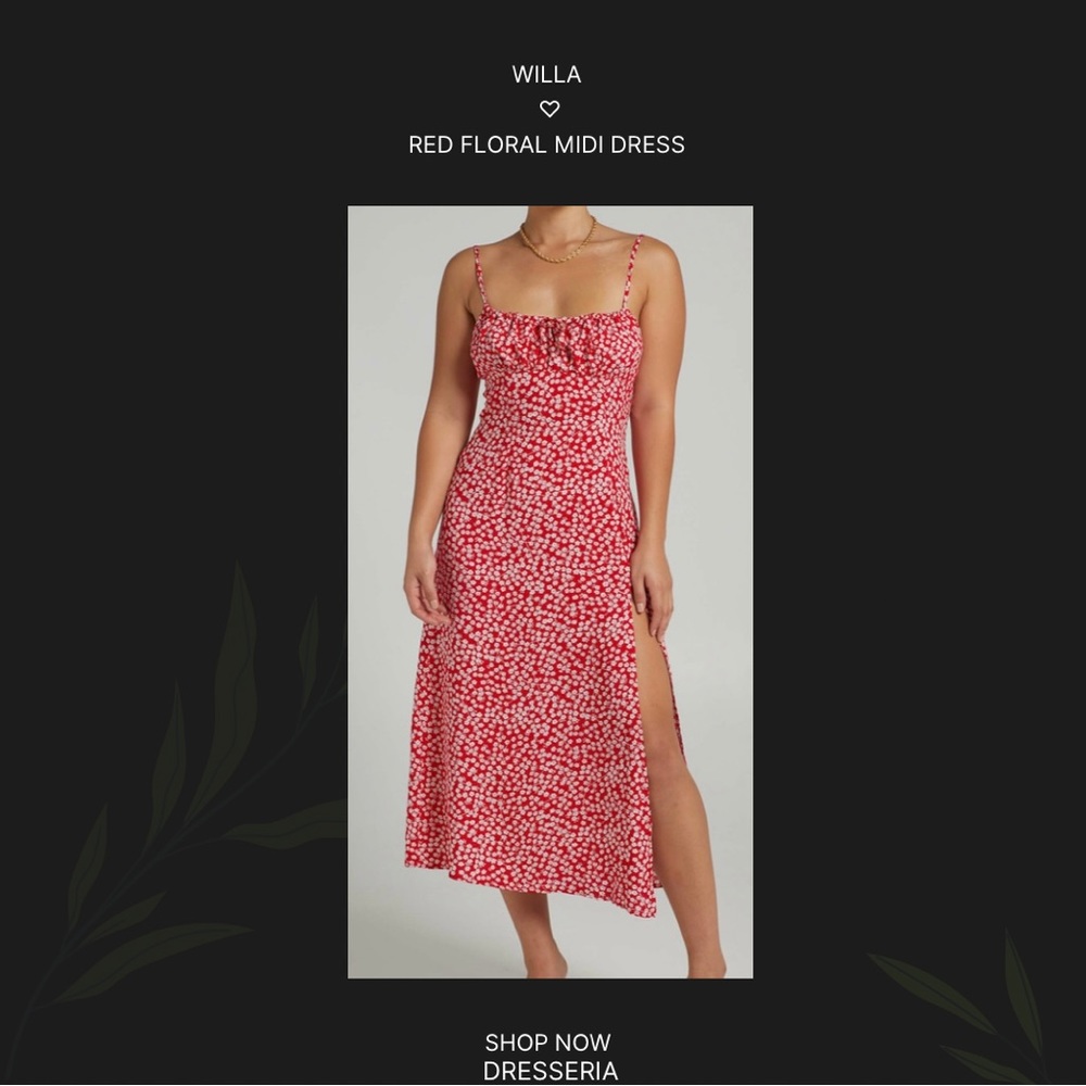 SHOWPO - WILLA RED FLORAL MIDI DRESS